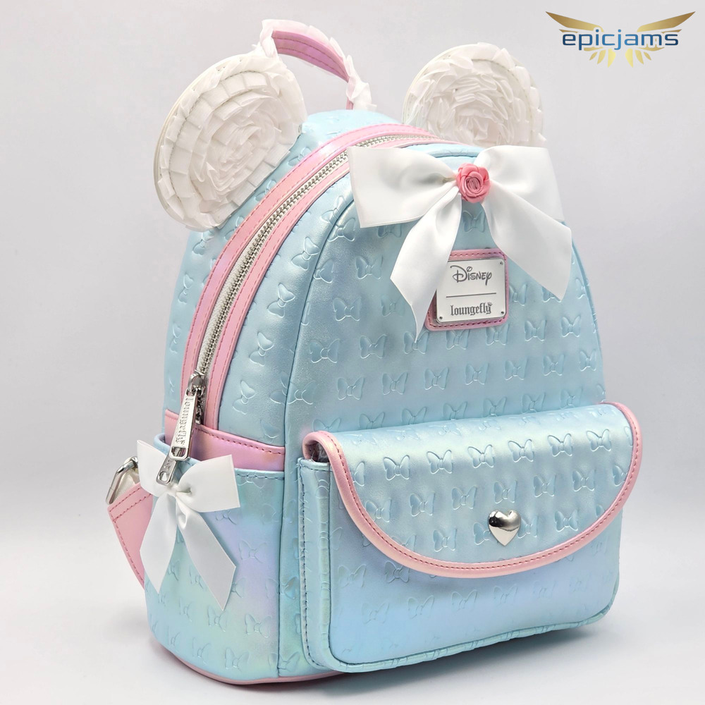 Loungefly Exclusive Disney Minnie Mouse Ruffle Ears Mini Backpack New - Picture 2 of 5